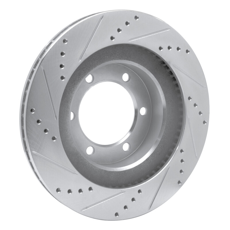 Lexus GX470 Brake Rotor (1) - Front Right - R1 Concepts - Drilled & Slotted - Silver - `03-`09